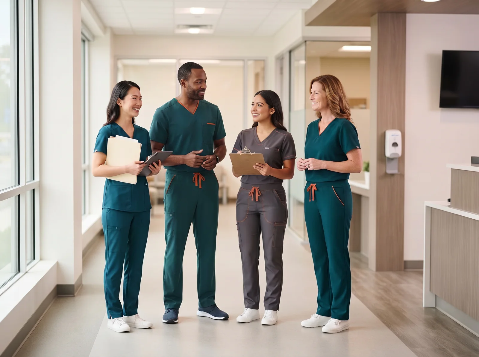 Custom clinic uniforms and scrubs for healthcare staff