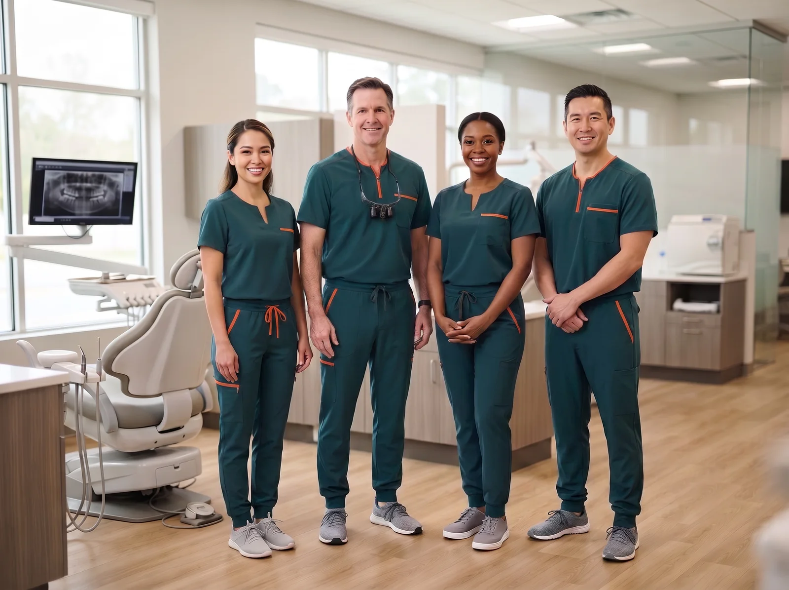 Dental practice uniforms for professional dental teams