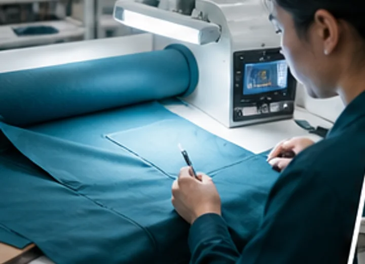 Custom scrubs fabric selection and material inspection