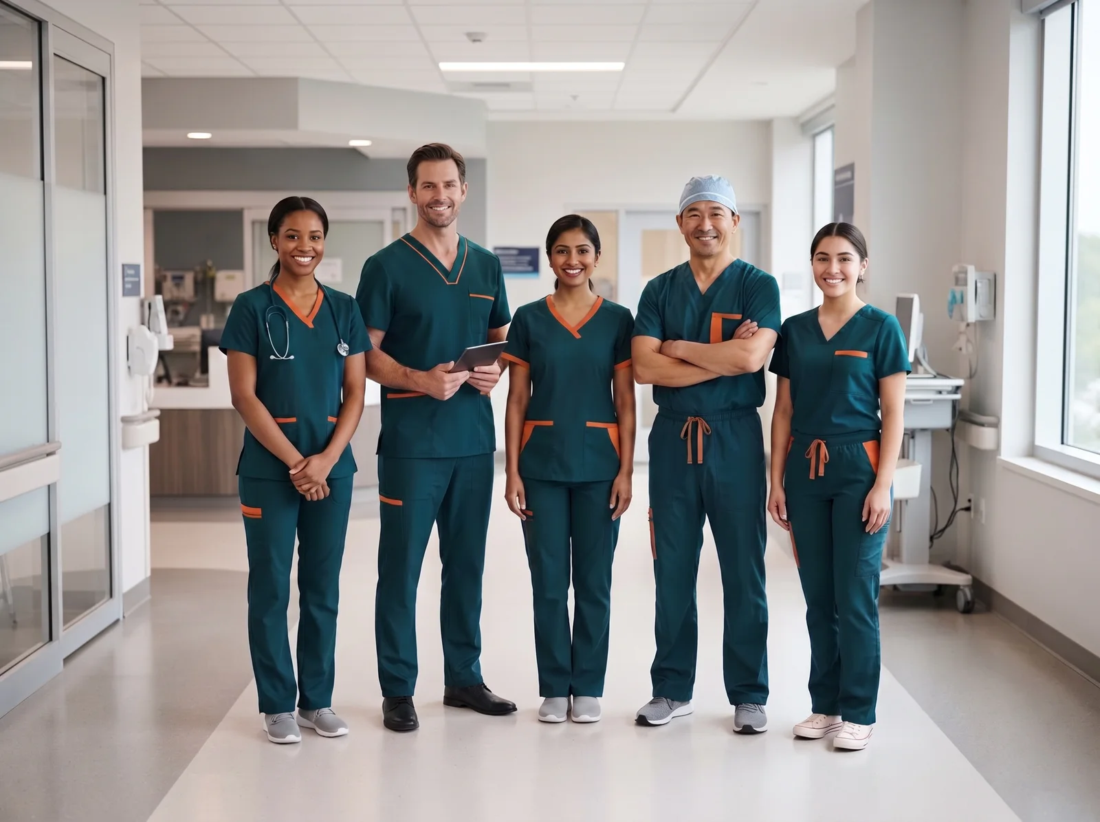 Custom hospital scrub uniforms for healthcare teams