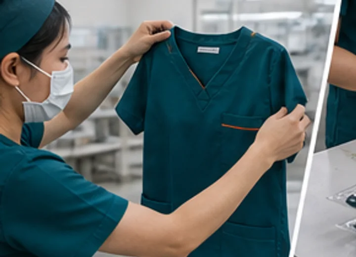 In-line quality inspection for custom scrub uniforms