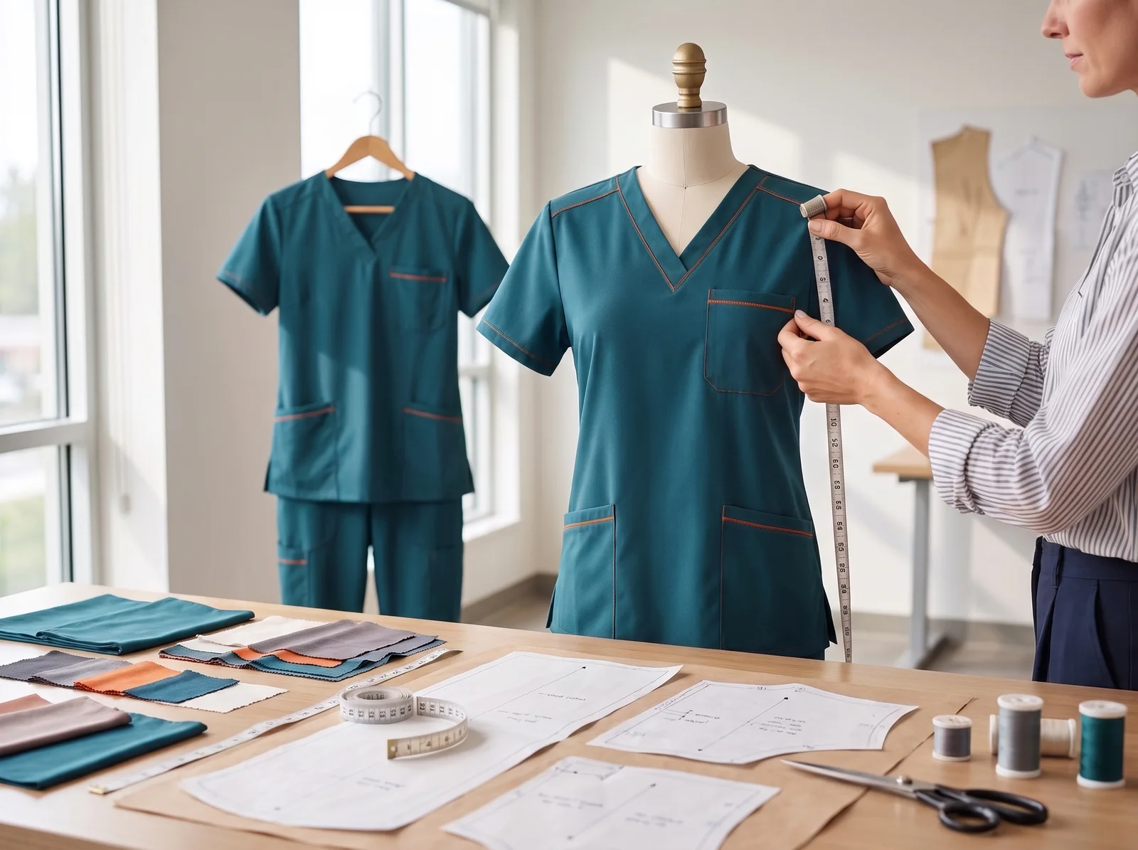 Private label scrub set sampling and fit measurement process