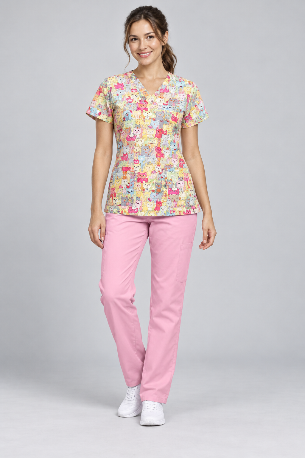 Cartoon Print Scrub Set